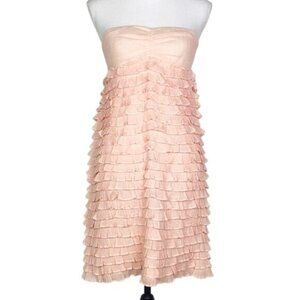 J. Crew ruffled/tiered blush color dress, small